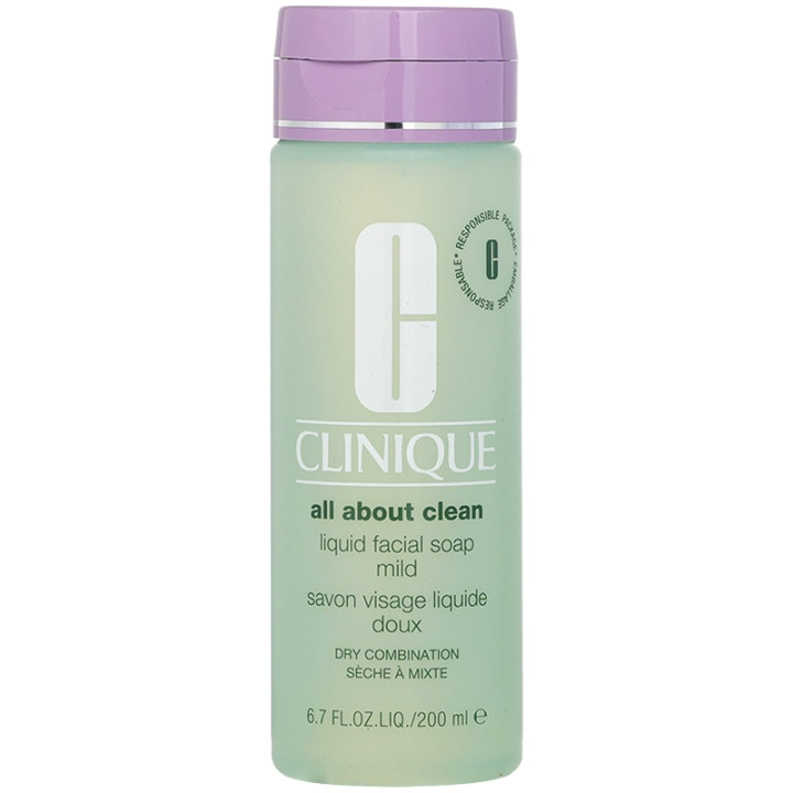 Clinique All About Clean Liquid Facial Soap Mild Dry Combination 200 ml